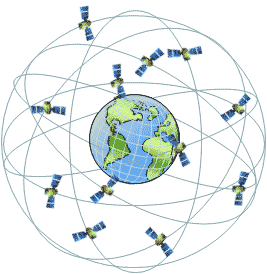 Image of satellites in orbit